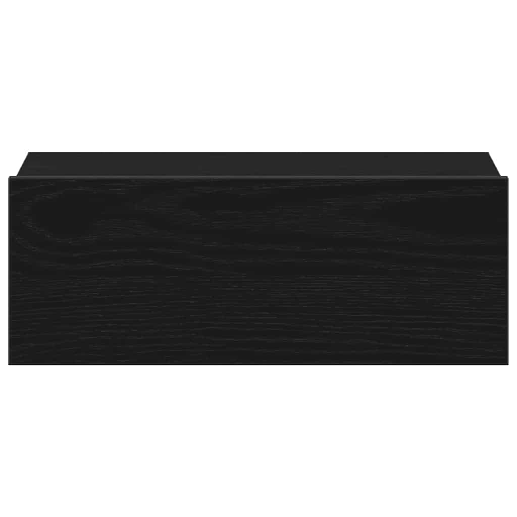 Mesita de noche flotante roble negro 40x32x15 cm madera de ingeniería