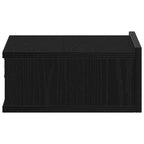 Mesita de noche flotante roble negro 40x32x15 cm madera de ingeniería