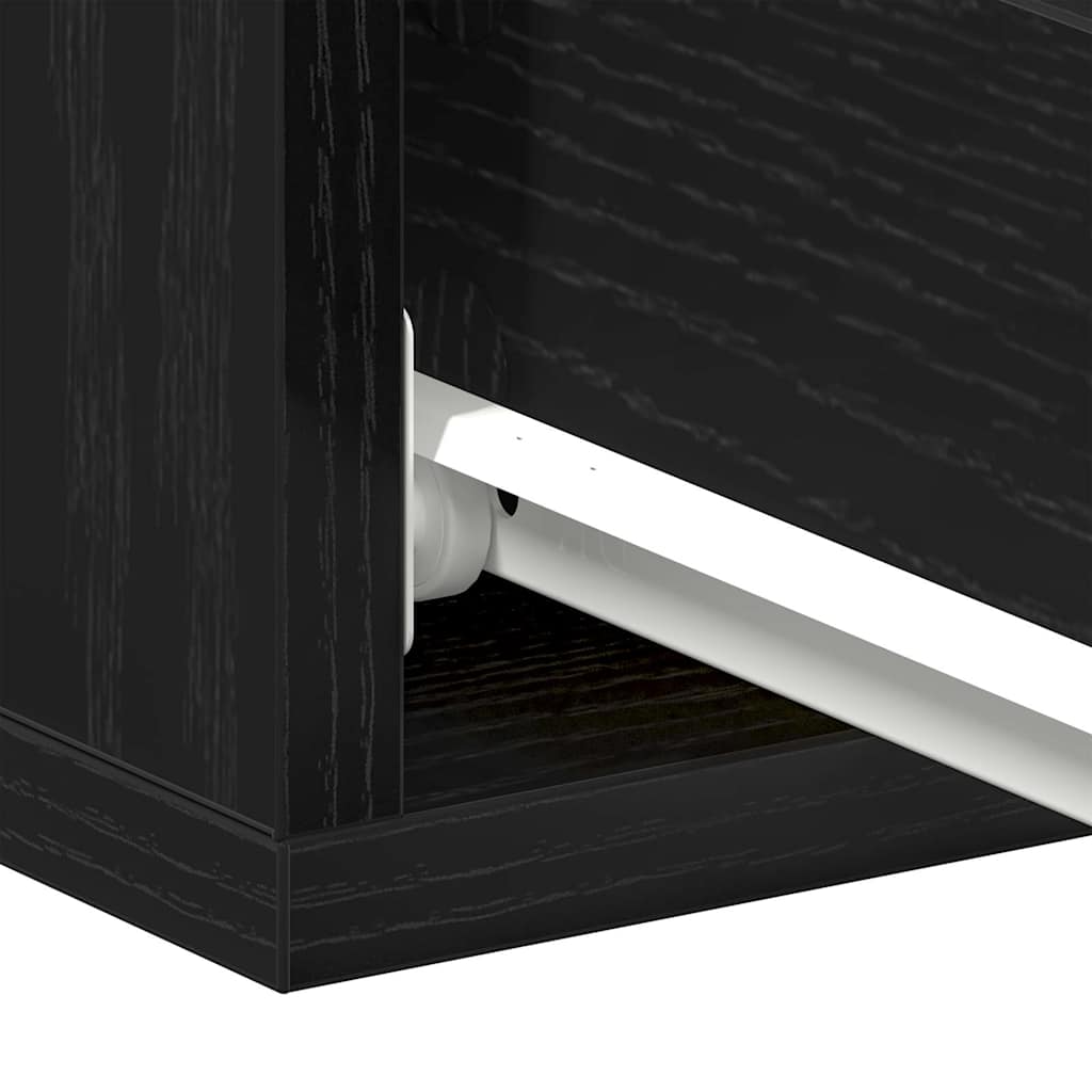 Mesita de noche flotante roble negro 40x32x15 cm madera de ingeniería