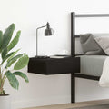 Mesita de noche flotante roble negro 40x32x15 cm madera de ingeniería