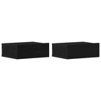Mesitas de noche flotantes (2 unidades), roble negro, 40 x 32 x 15 cm, madera de ingeniería