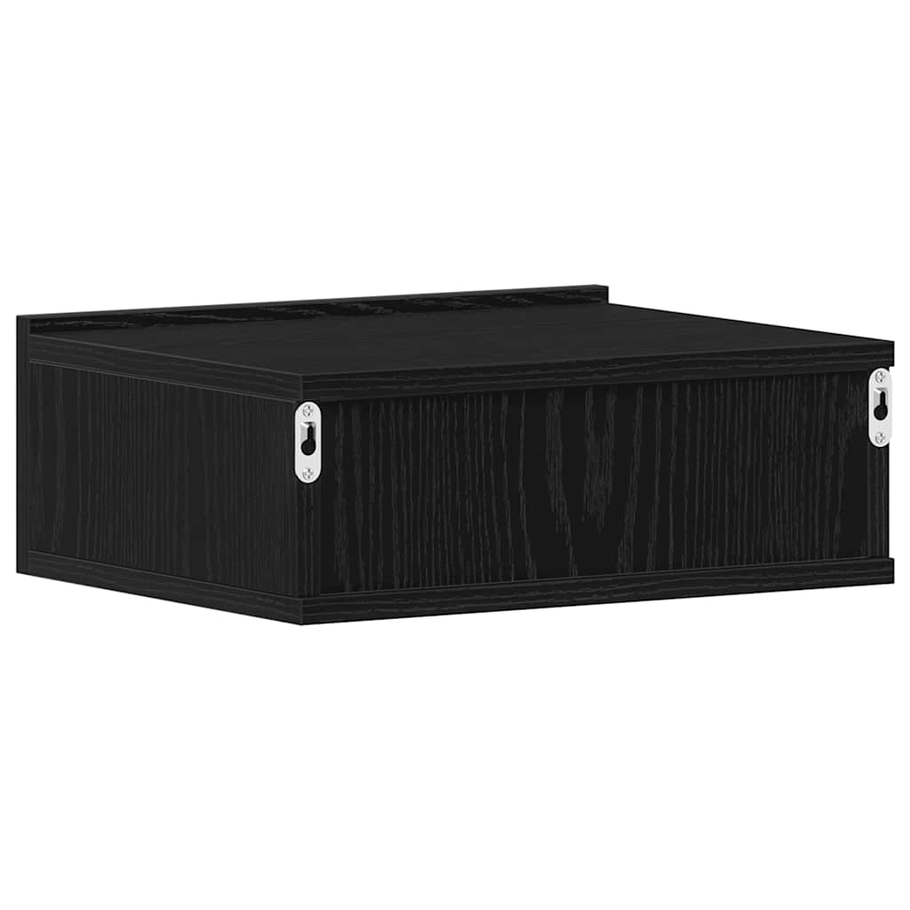 Mesitas de noche flotantes (2 unidades), roble negro, 40 x 32 x 15 cm, madera de ingeniería