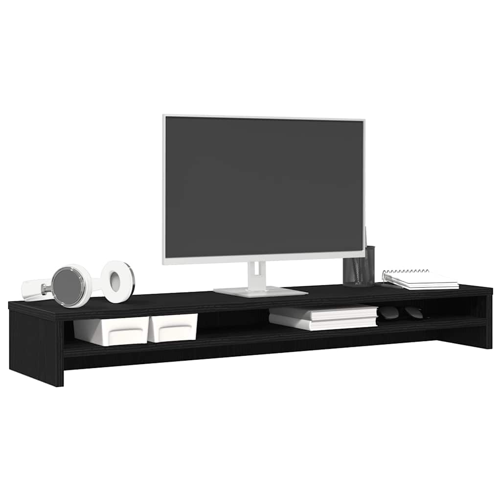 Soporte para monitor de madera de ingeniería de roble negro 100x24x13 cm