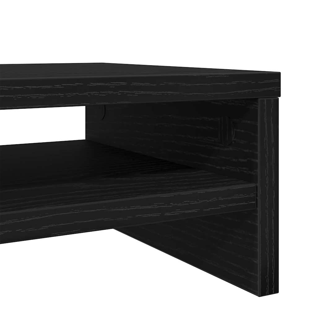 Soporte para monitor de madera de ingeniería de roble negro 100x24x13 cm
