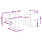 Mesa de Café Roble Negro 102 x 55 x 42 cm Madera de ingeniería