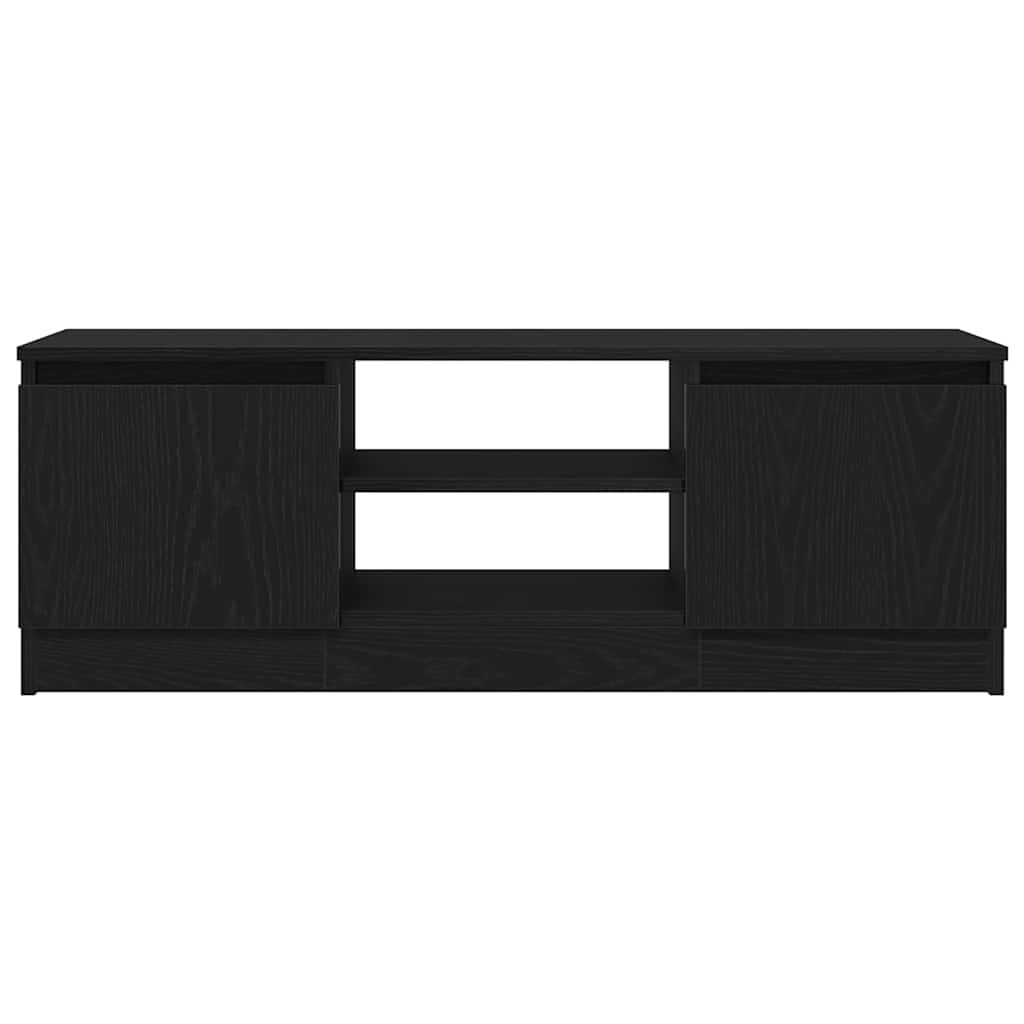 Mueble de TV de madera de roble negro 102x30x36 cm