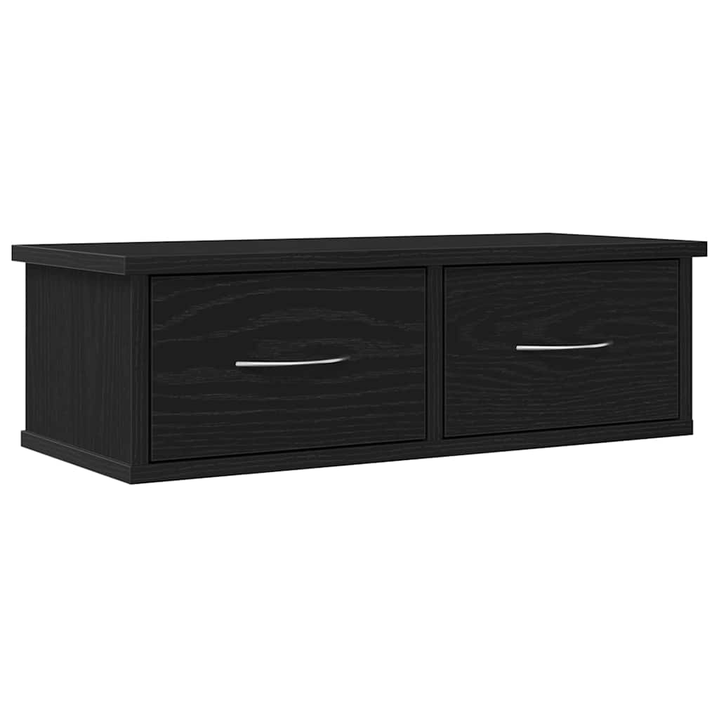 Mueble de pared con cajón Roble Negro 60 x 26 x 18,5 cm