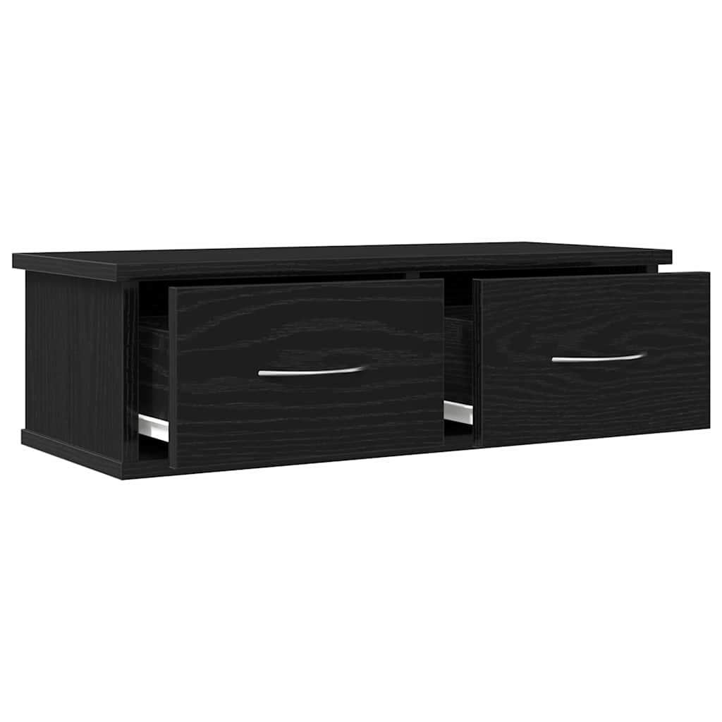 Mueble de pared con cajón Roble Negro 60 x 26 x 18,5 cm