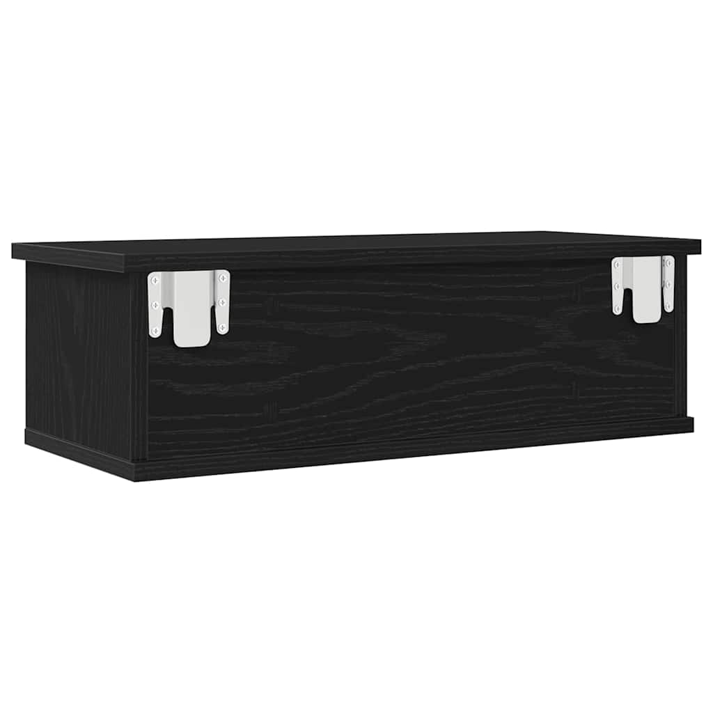 Mueble de pared con cajón Roble Negro 60 x 26 x 18,5 cm