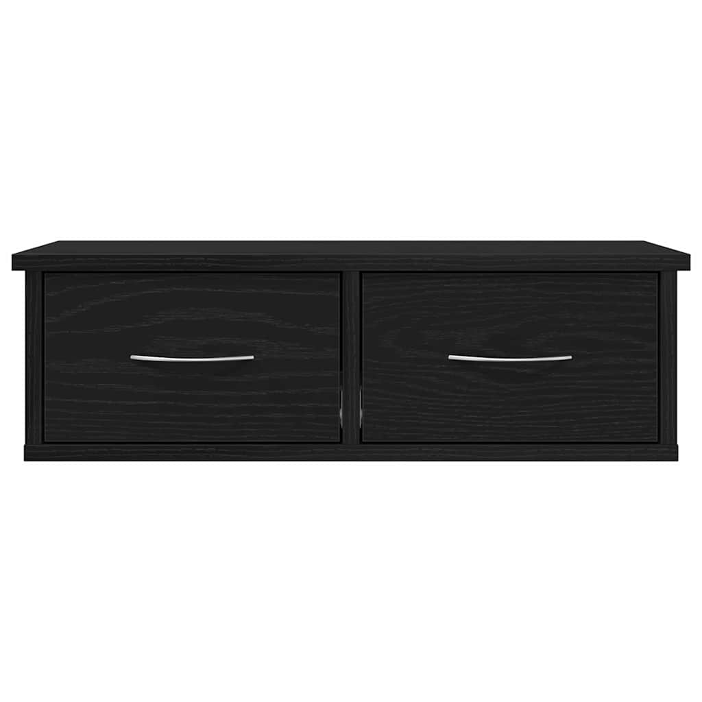 Mueble de pared con cajón Roble Negro 60 x 26 x 18,5 cm