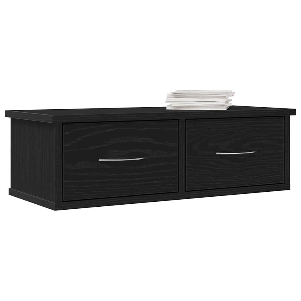 Mueble de pared con cajón Roble Negro 60 x 26 x 18,5 cm