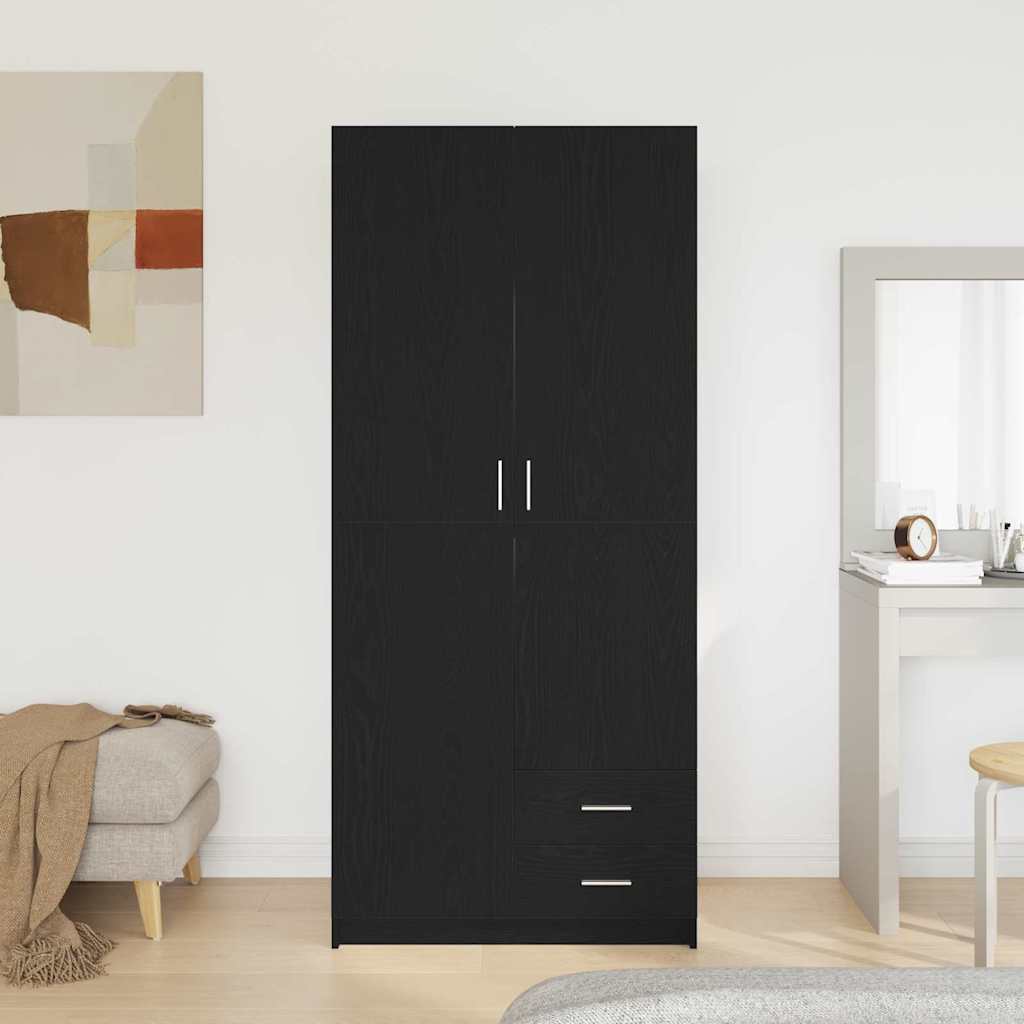 Armario Roble Negro 80 x 52 x 180 cm Madera contrachapada