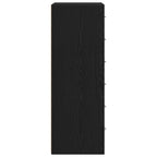 Aparador con 6 cajones roble negro 50x34x96cm madera ingeniería