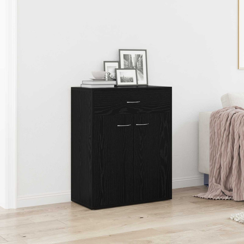 Vitrina Roble Negro 60 x 30 x 75 cm Madera contrachapada