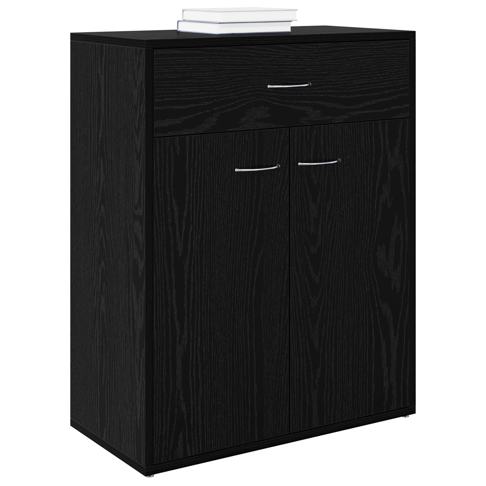 Vitrina Roble Negro 60 x 30 x 75 cm Madera contrachapada