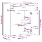 Vitrina Roble Negro 60 x 30 x 75 cm Madera contrachapada