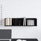 Estante de pared con estante Roble Negro 75 x 18 x 18 cm