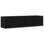 Estante de pared con estante Roble Negro 75 x 18 x 18 cm