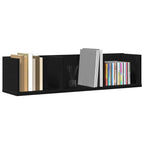 Estante de pared con estante Roble Negro 75 x 18 x 18 cm