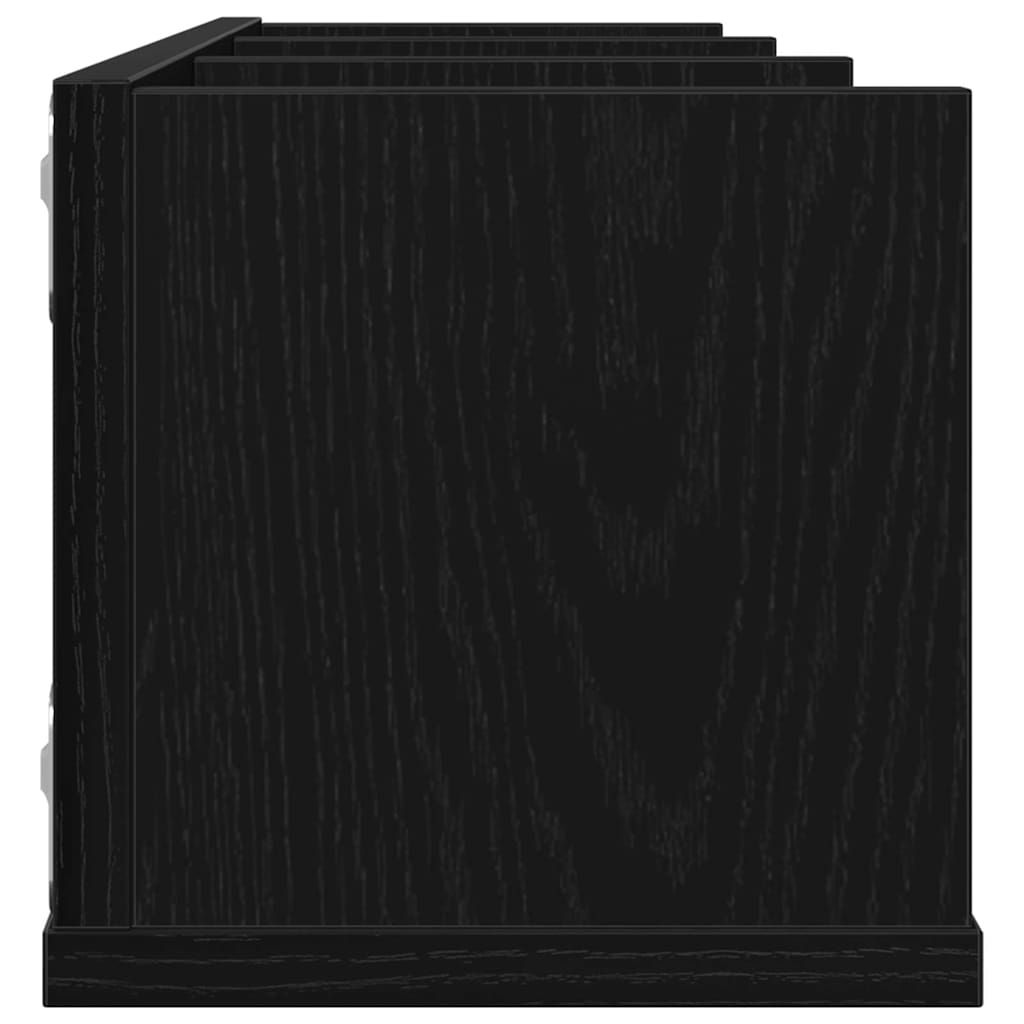 Estante de pared con estante Roble Negro 75 x 18 x 18 cm