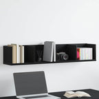 Estante de pared con estante Roble Negro 100 x 18 x 18 cm