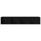 Estante de pared con estante Roble Negro 100 x 18 x 18 cm