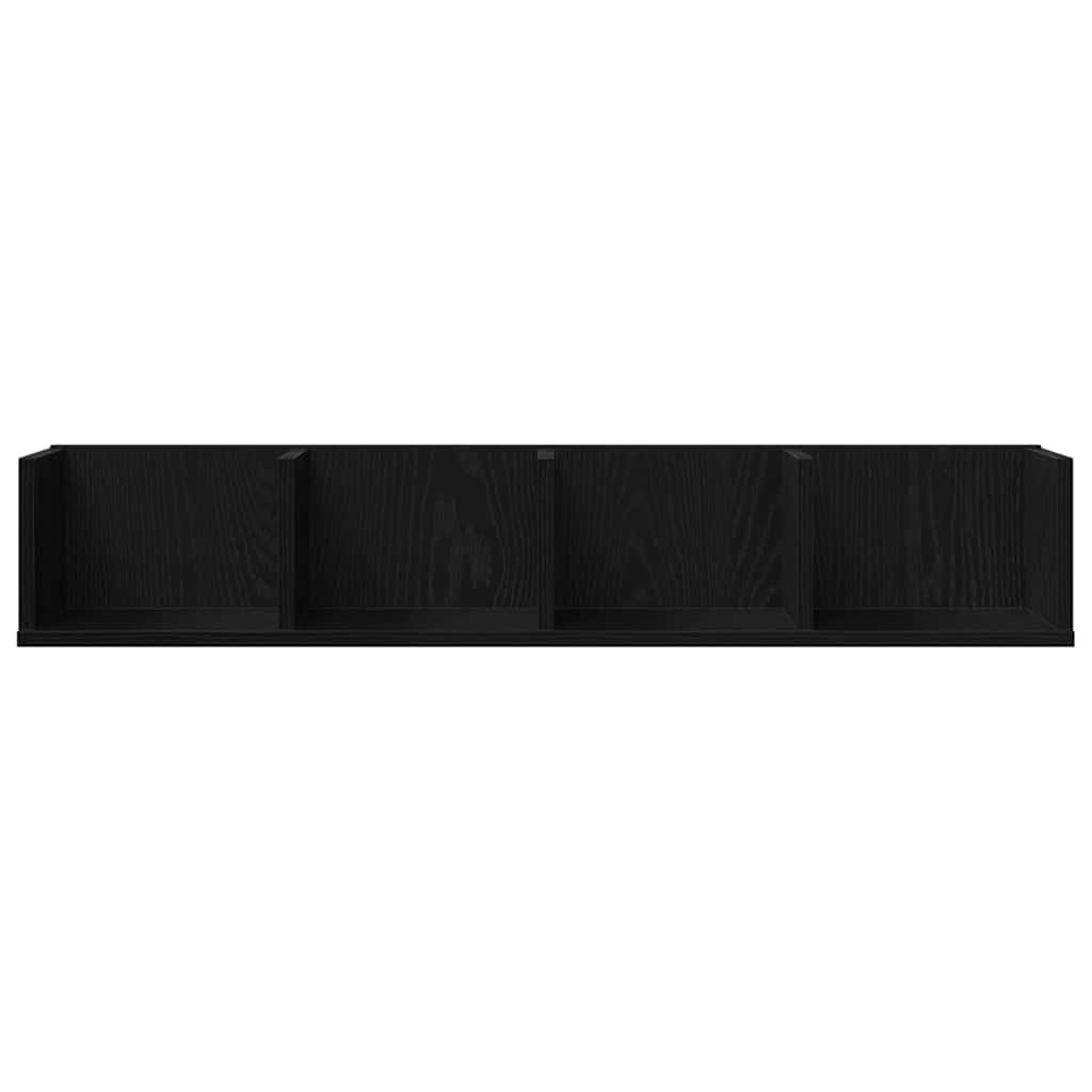 Estante de pared con estante Roble Negro 100 x 18 x 18 cm