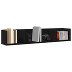Estante de pared con estante Roble Negro 100 x 18 x 18 cm