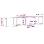 Estante de pared con estante Roble Negro 100 x 18 x 18 cm