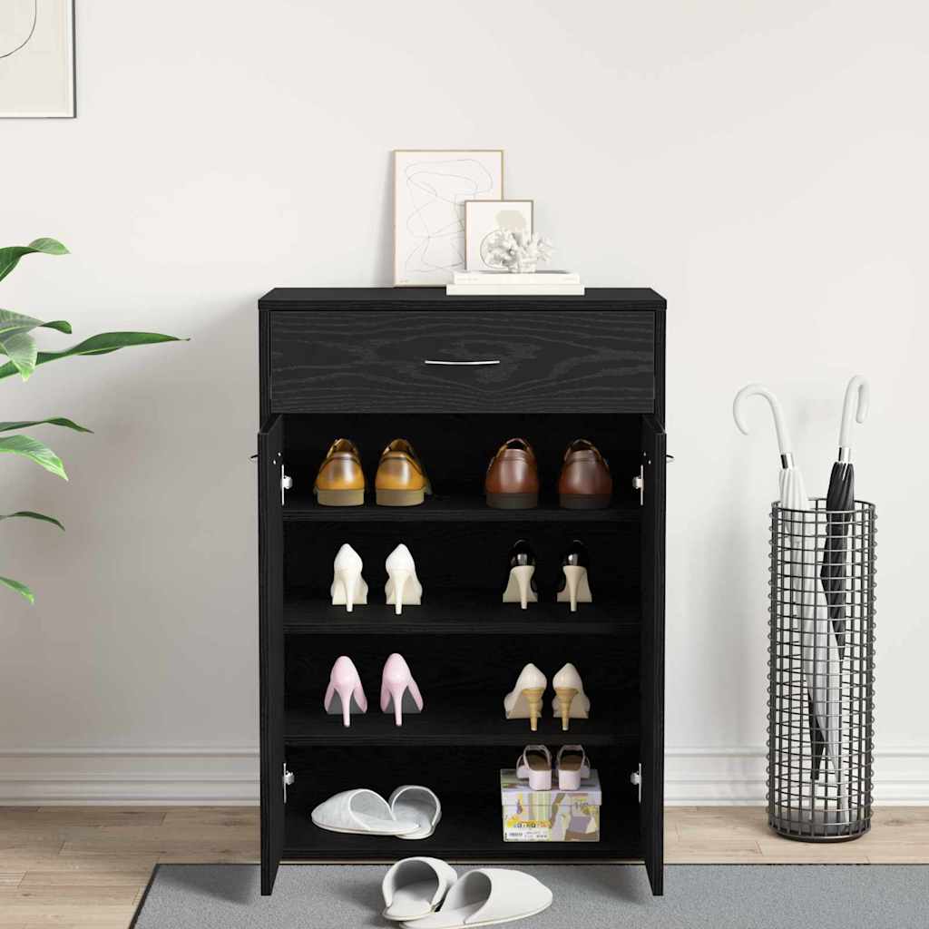 Zapatero Roble Negro 60 x 35 x 84 cm Madera contrachapada