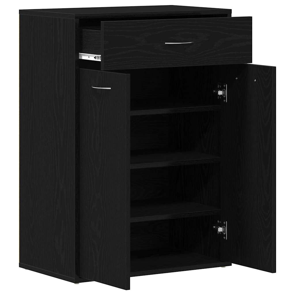 Zapatero Roble Negro 60 x 35 x 84 cm Madera contrachapada