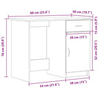 Escritorio Roble Negro 100 x 50 x 76 cm Madera de ingeniería