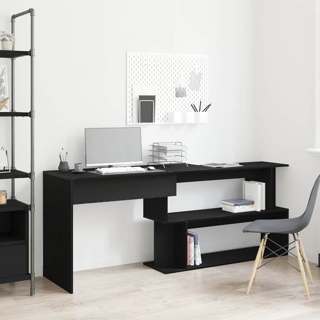 Escritorio Roble Negro 200 x 50 x 76 cm Madera de ingeniería