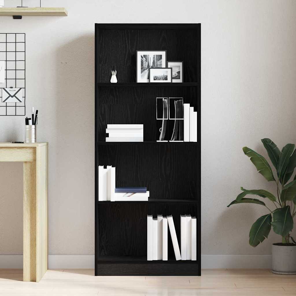 Estante de libros Roble Negro 60 x 24 x 143 cm