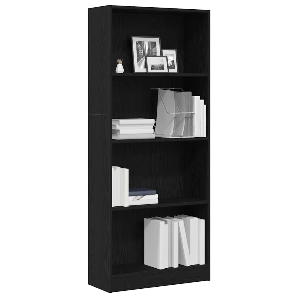 Estante de libros Roble Negro 60 x 24 x 143 cm