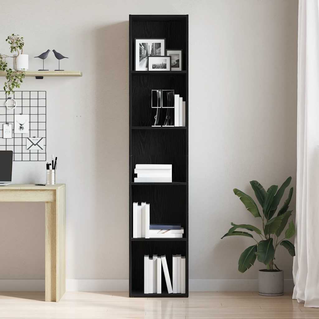 Librería de roble negro 40x30x189 cm Madera de ingeniería
