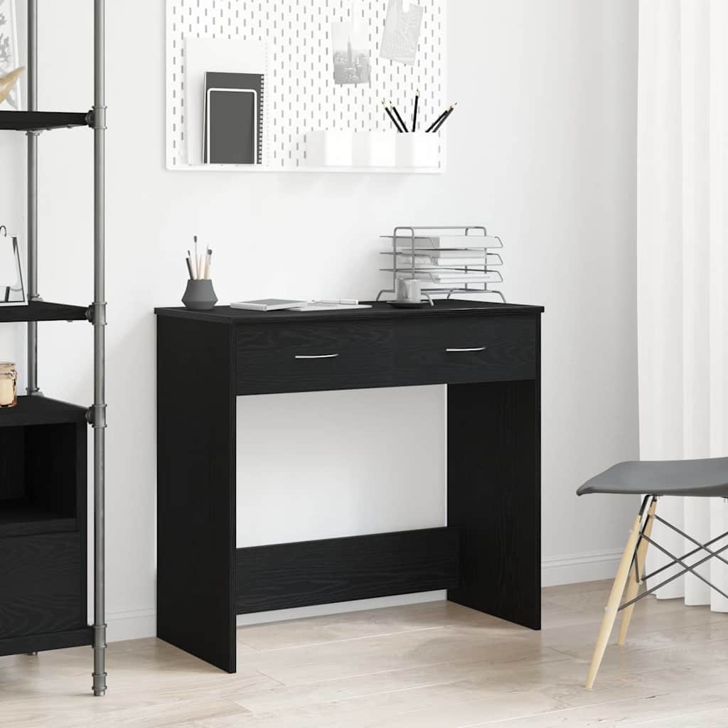 Escritorio Roble Negro 80 x 40 x 75 cm Madera de ingeniería