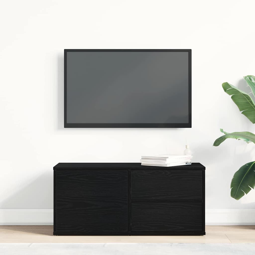 Gabinete de TV Roble Negro 80 x 34 x 36 cm Madera contrachapada