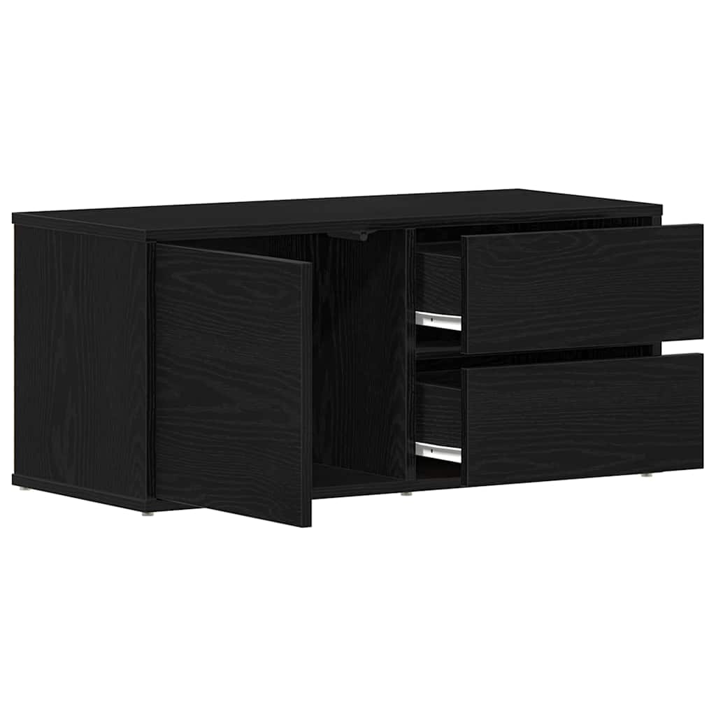 Gabinete de TV Roble Negro 80 x 34 x 36 cm Madera contrachapada
