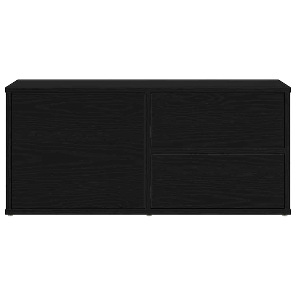 Gabinete de TV Roble Negro 80 x 34 x 36 cm Madera contrachapada