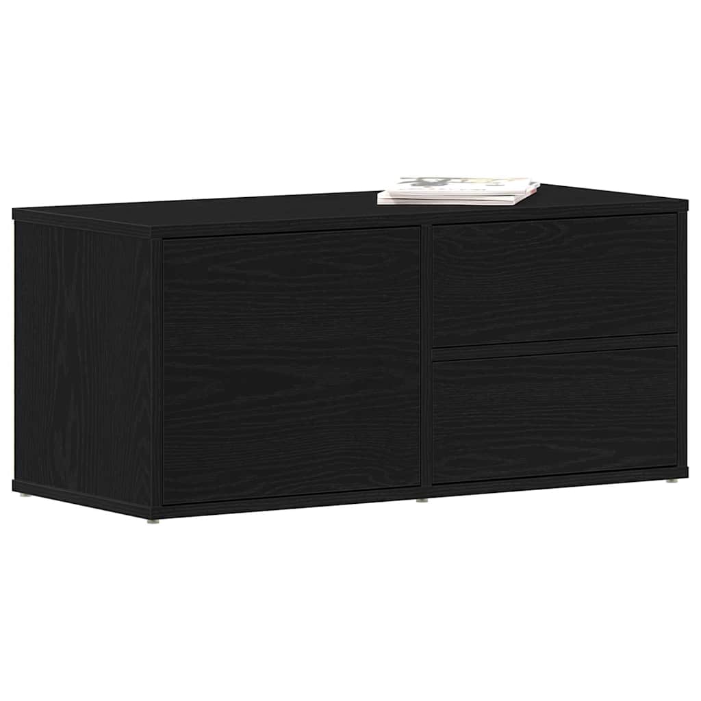 Gabinete de TV Roble Negro 80 x 34 x 36 cm Madera contrachapada