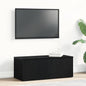 Gabinete de TV Roble Negro 80x34x30 cm Madera contrachapada