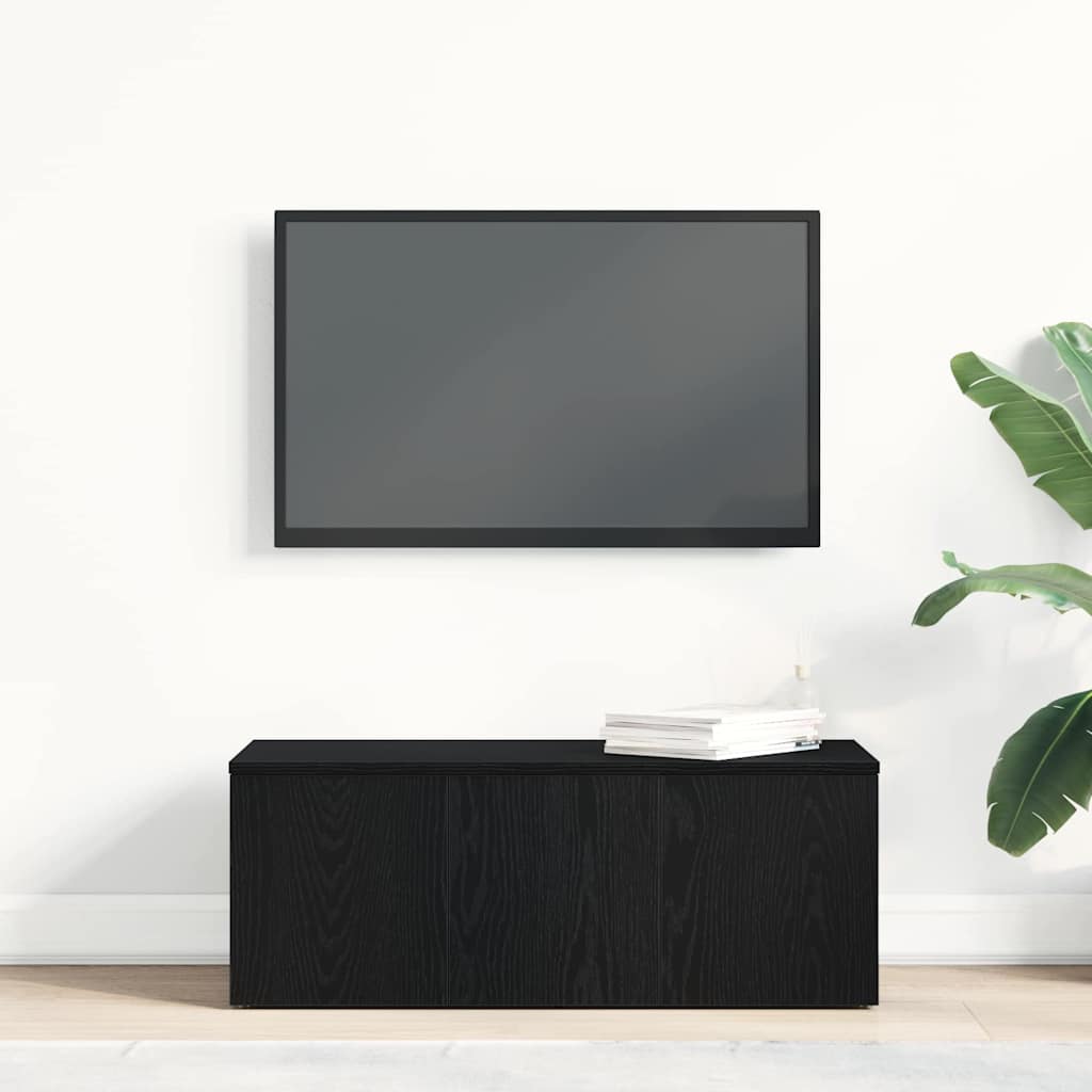 Gabinete de TV Roble Negro 80x34x30 cm Madera contrachapada