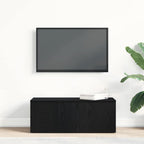 Gabinete de TV Roble Negro 80x34x30 cm Madera contrachapada