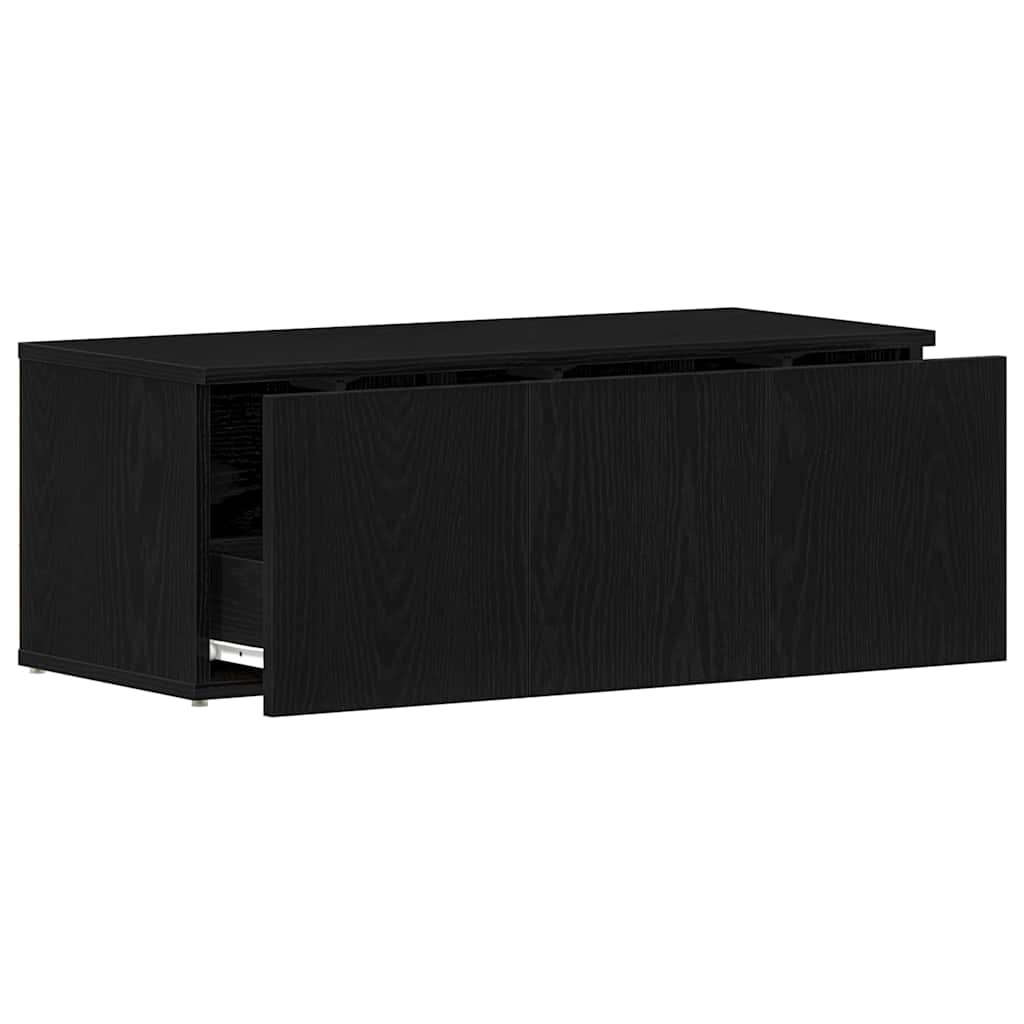 Gabinete de TV Roble Negro 80x34x30 cm Madera contrachapada