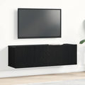 Gabinete de TV Montaje en la pared Roble Negro 100 x 30 x 30 cm