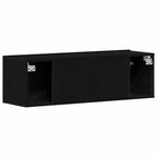 Gabinete de TV Montaje en la pared Roble Negro 100 x 30 x 30 cm