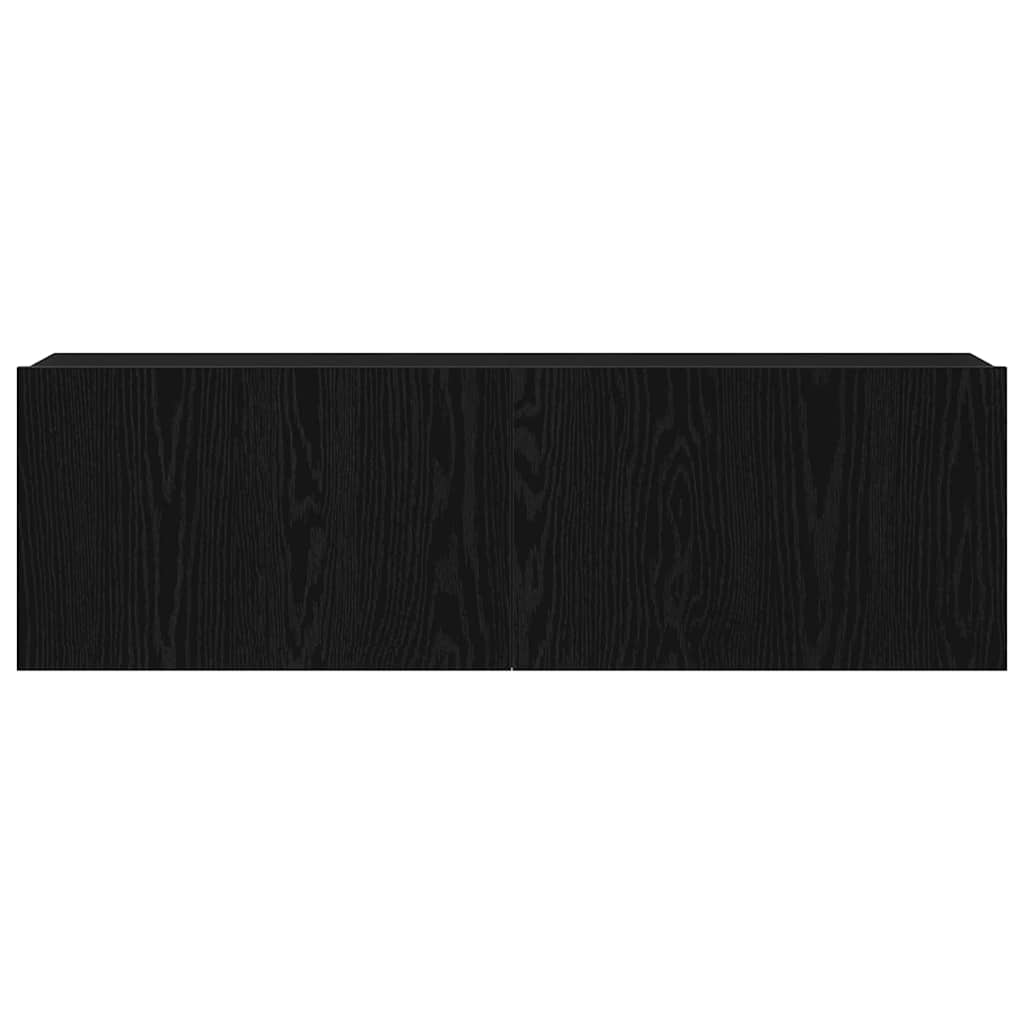 Gabinete de TV Montaje en la pared Roble Negro 100 x 30 x 30 cm