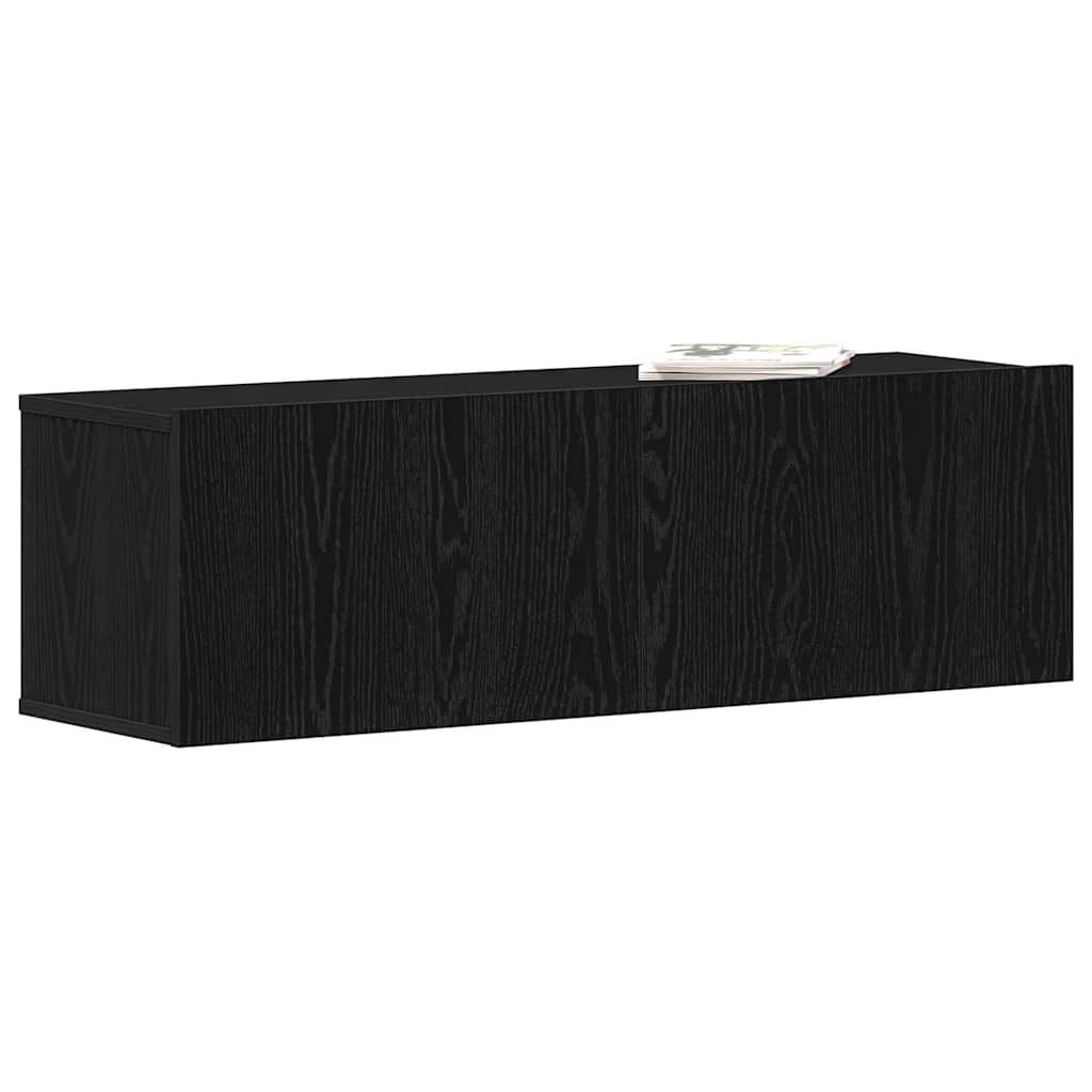 Gabinete de TV Montaje en la pared Roble Negro 100 x 30 x 30 cm