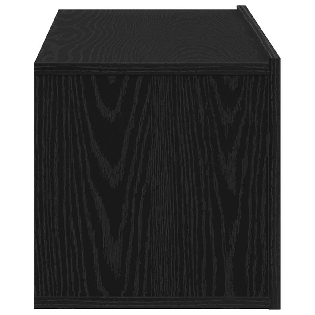 Gabinete de TV Montaje en la pared Roble Negro 100 x 30 x 30 cm